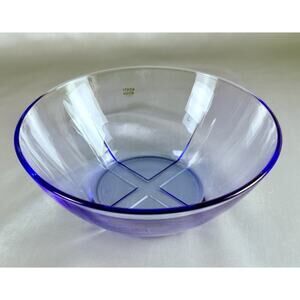 Kosta Boda Bruk Bowl 6" Water Blue OasisTrinket Serving Cross Base